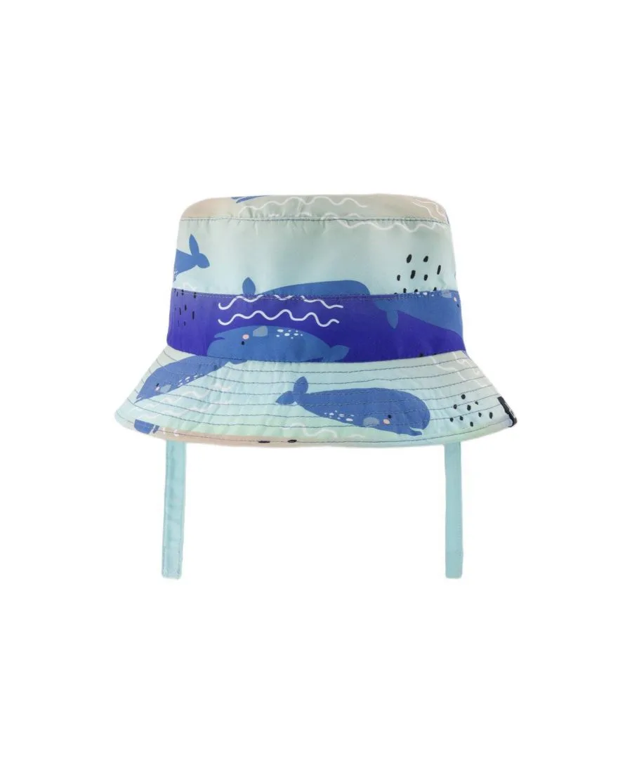 Детская пляжная шапка из полиэстера с принтом кита Deux par Deux, синий whale print