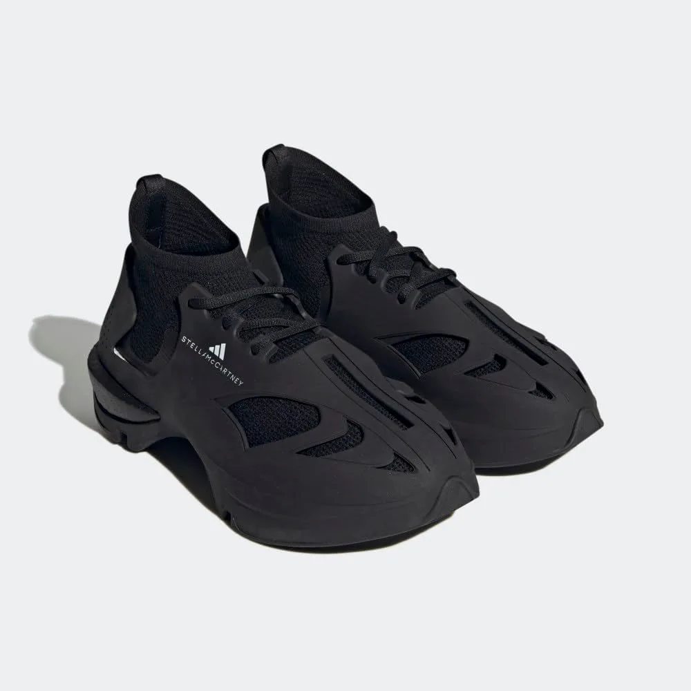 Мужские кроссовки Adidas Stella McCartney спортивного стиля на шнуровке - черные, черно-белый — фото 2