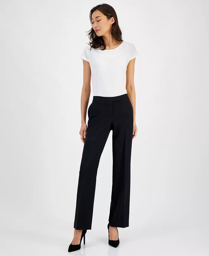 

Женские брюки Tab Waist Trouser Pant, Regular & Petite Kasper, черный
