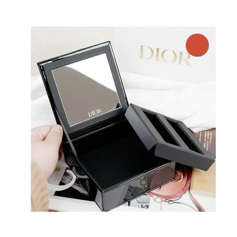 DIOR Зеркальный черный эмалевый косметический набор portable 1 pack — фото 3