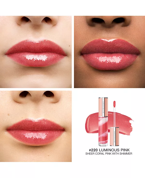 Жидкий бальзам для губ Rose Perfecto Givenchy, 220 luminous pink - sheer coral pink with shimmer — фото 2