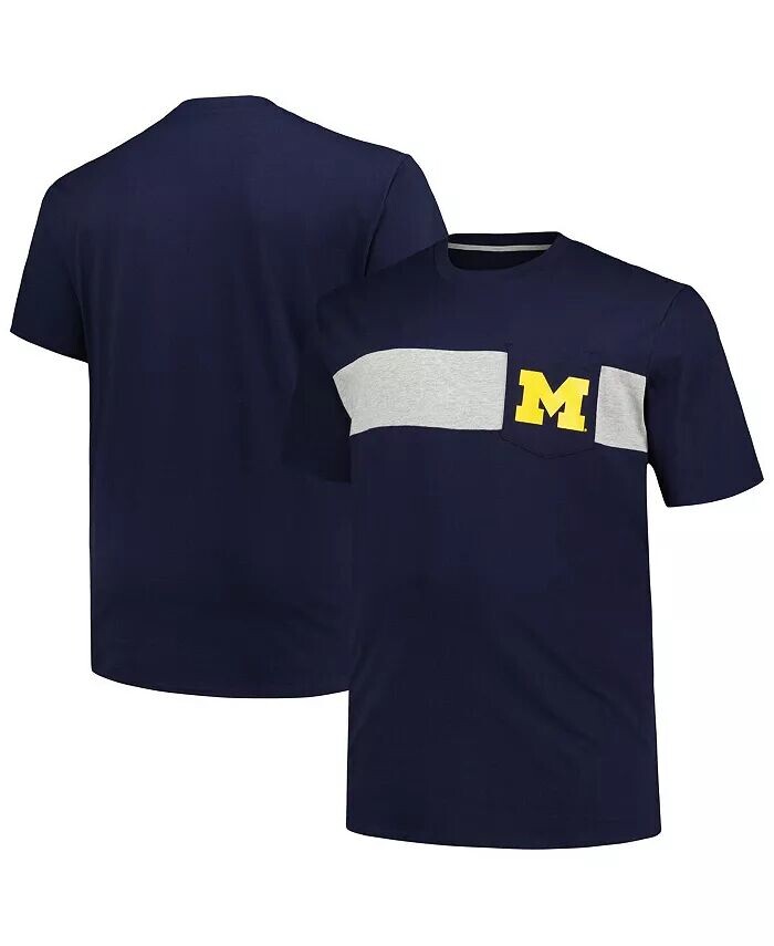 

Футболка мужская темно-синяя Michigan Wolverines Big Tall в полоску Profile