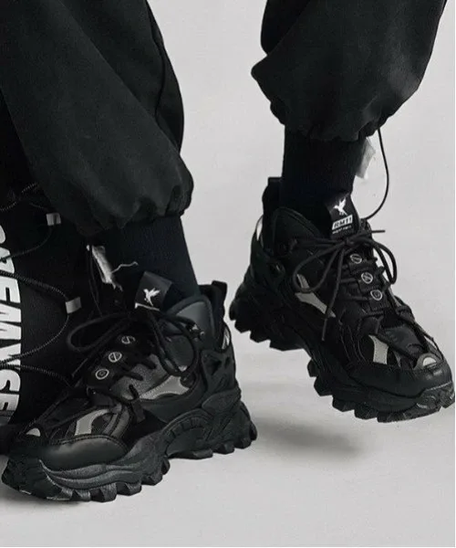 Неравномерные туфли большого силуэта Aimoha Mens, black — фото 3