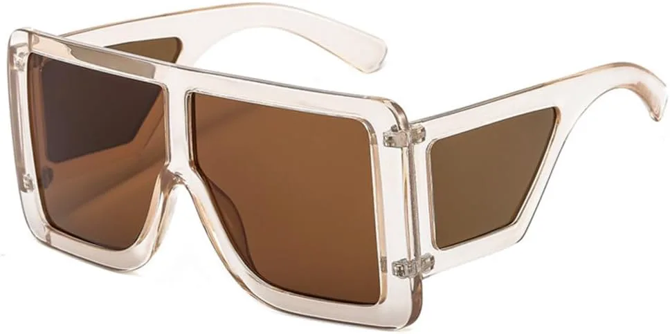 

Солнцезащитные очки LVTFCO для женщин, большие очки, модные серые солнцезащитные очки для мужчин, ретро-очки, защита от ультрафиолета UV400, C5light Brown-brown