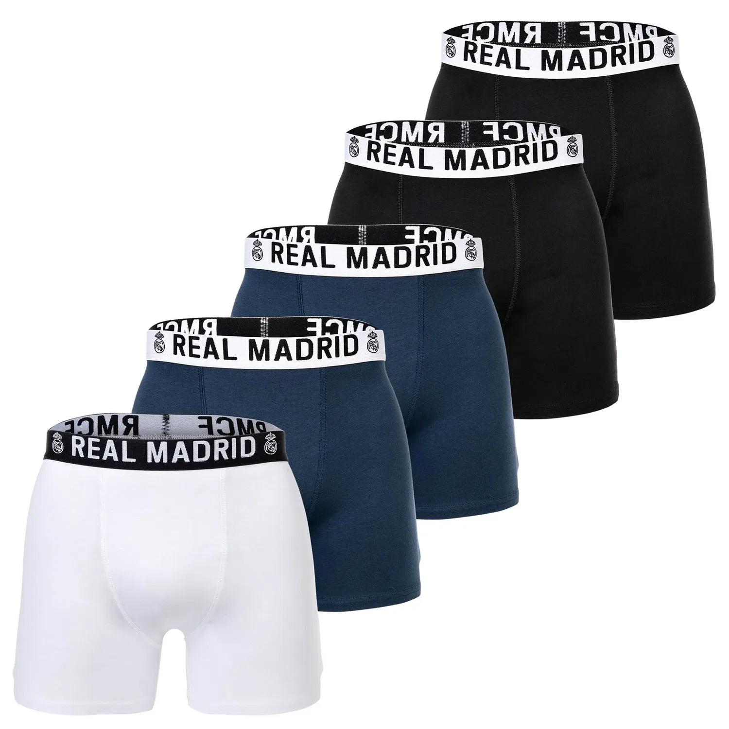 Боксеры 5er Pack, Real Madrid, белый/темно-синий/черный