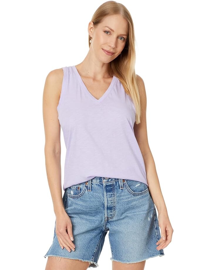 

Майка Madewell Whisper Cotton V-Neck Tank, цвет Subtle Lavender