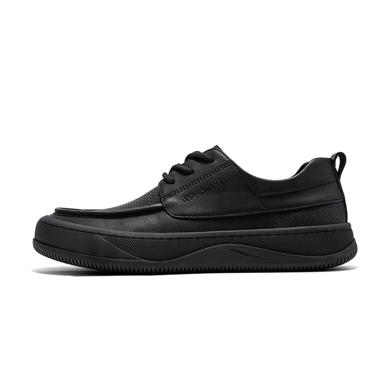 SEPTWOLVES Мужские повседневные туфли хаки дышащие перфорированные, цвет Khaki Breathable Perforated Style (Standard Leather Shoe Size) — фото 4