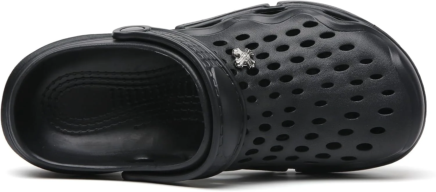 

Унисекс садовые сабо FLIOZY, уличные пляжные шлепанцы, сандалии, противоскользящие водные обувь для мужчин и женщин, черный