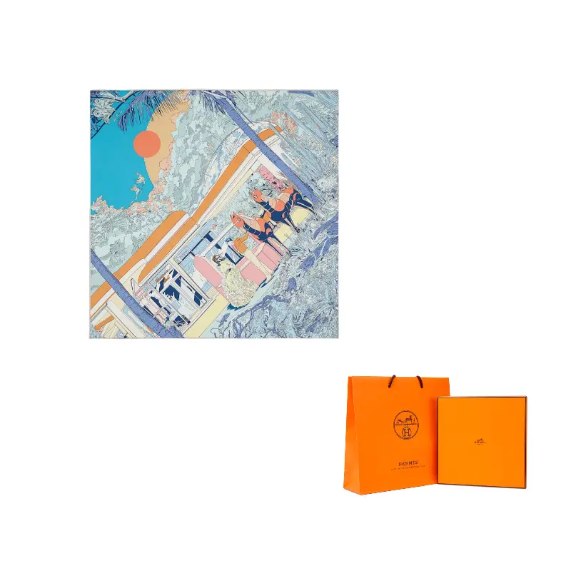 Шелковый шарф Women's HERMES, синий