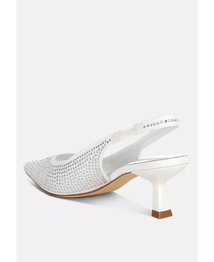 Сандалии Julep Flyknit со стразами и ремешком на пятке London Rag, белый — фото 2