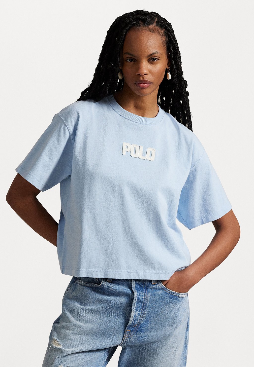 

Футболка с принтом JERSEY KNIT T-SHIRT Polo Ralph Lauren, светло-голубой