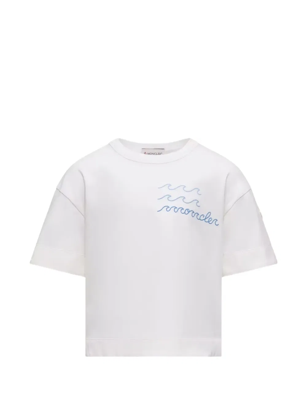Футболка с коротким рукавом и вышивкой Moncler Enfant, белый