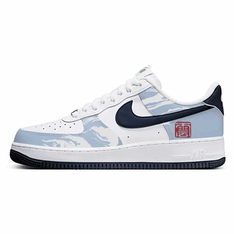 

Nike Кроссовки Air Force 1 с противоскользящим покрытием, износостойкие, низкие, мужские, белые, синие