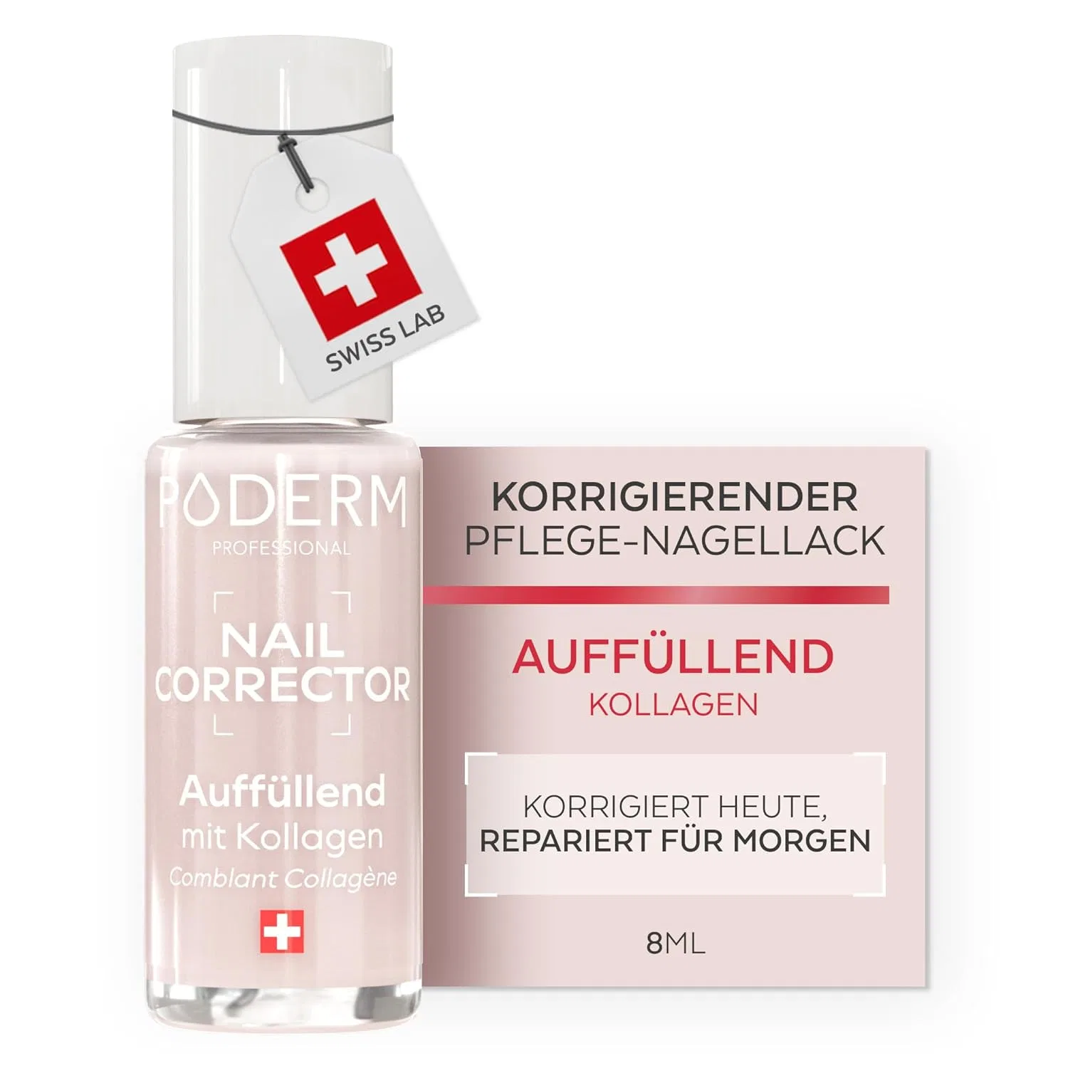 Корректор-перфектор для ногтей PODERM Collagen с натуральным гелевым финишем 8 мл Poderm