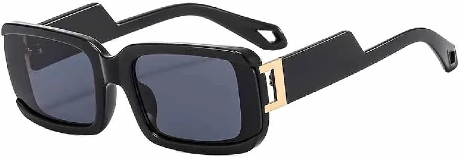 

Модные солнцезащитные очки для женщин и мужчин в винтажном стиле, для активного отдыха и путешествий, с защитой от УФ-излучения UV400 TKKTLLT, Black Gray