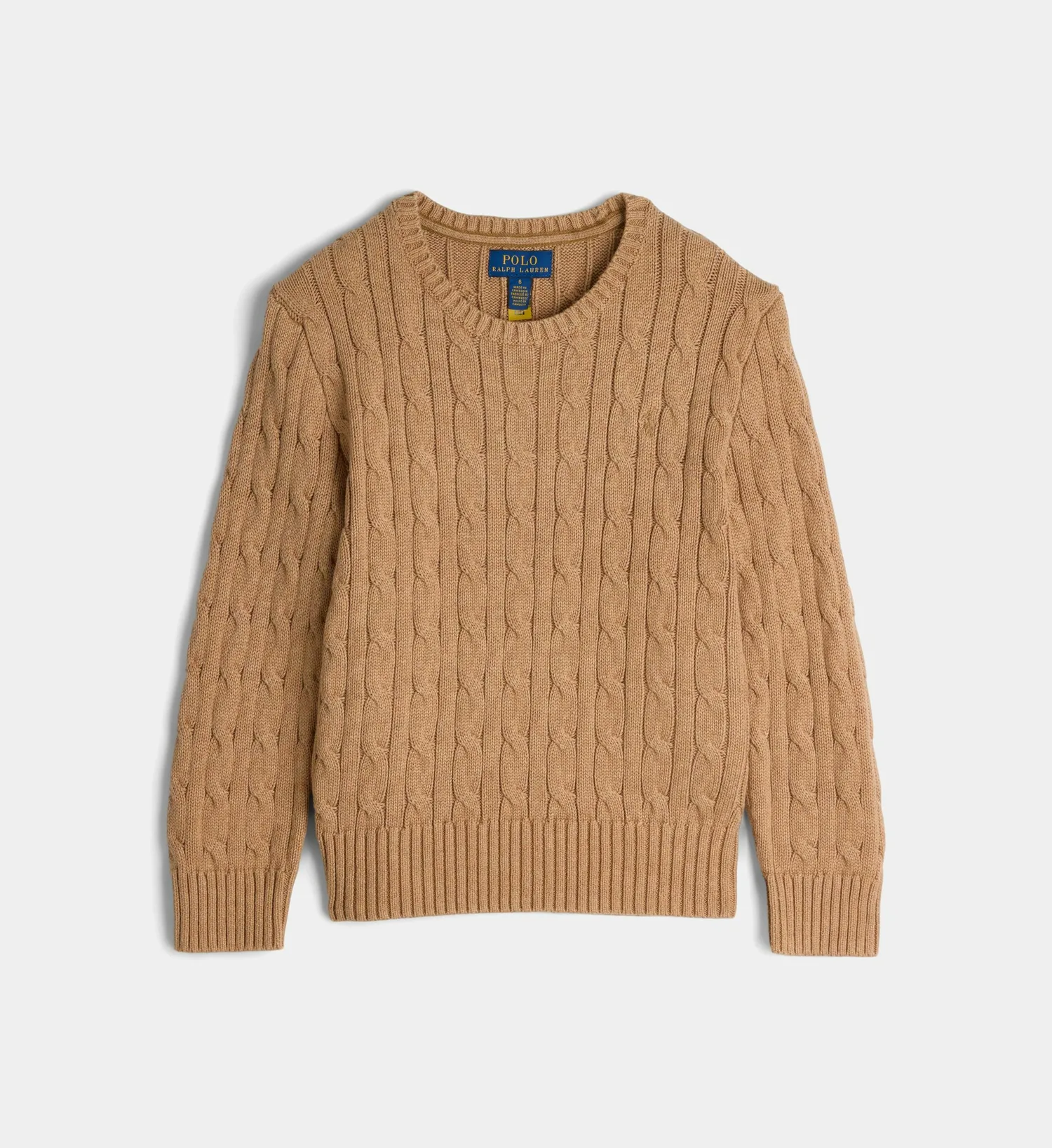 Прямой пуловер из крученого хлопка POLO RALPH LAUREN, коричневый