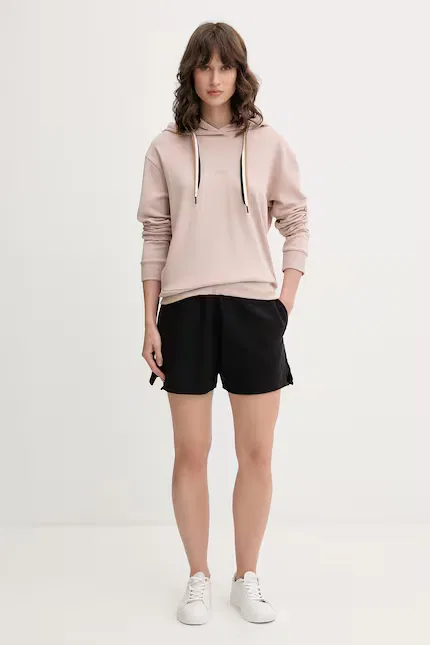 Худи женское свободный крой CP Stripe Hoodie BOSS, бежевый — фото 2