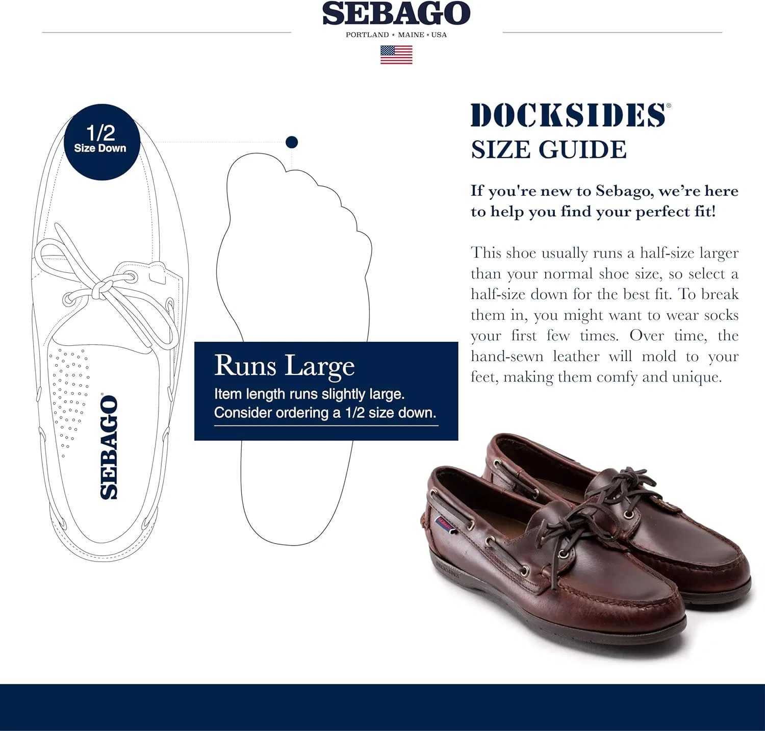 Мокасины водонепроницаемые Sebago Endeavor, темно-коричневый — фото 3