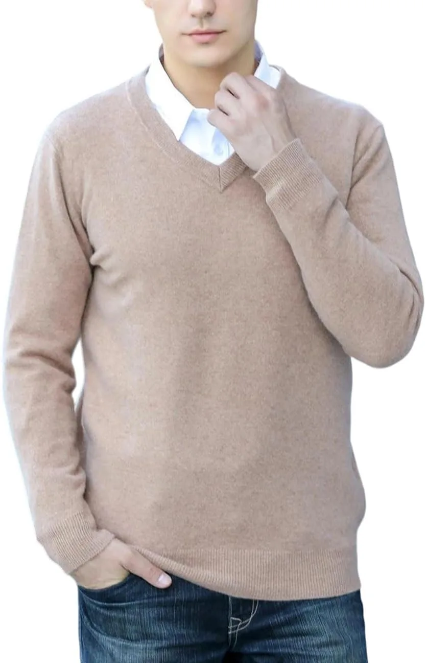 

Свитер мужской V-образный вырез из смеси кашемира и хлопка