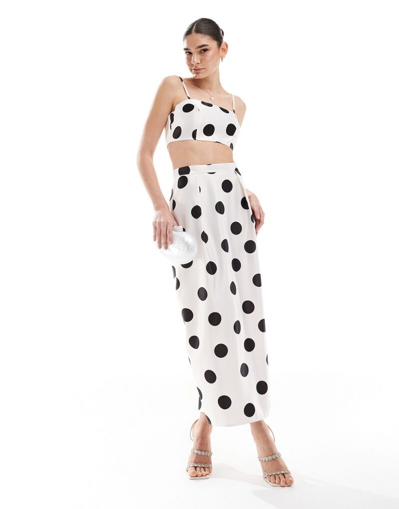 

Элегантная юбка миди в горошек ASOS DESIGN