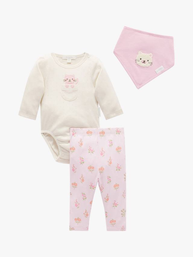 

Детское боди-пуантель из органического хлопка Purebaby, цвет Aster Print