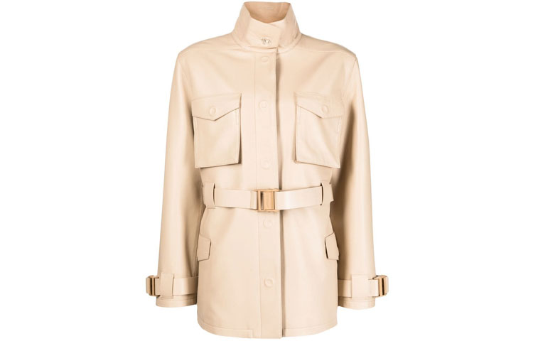 

OFF-WHITE OFF WHITE Однобортный приталенный поясной пиджак, Beige Yellow