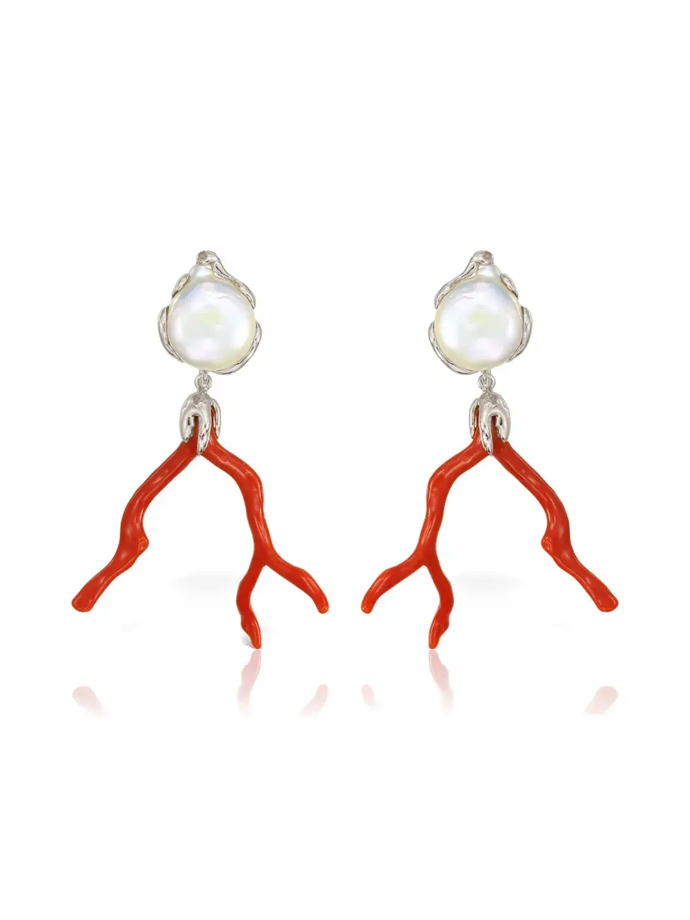 

Серьги с жемчужными ветвями Obsidian, серебристый