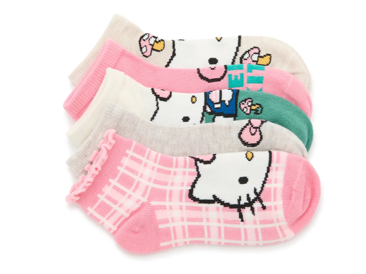 

Носки High Point Design Hello Kitty Kids' Ankle Socks - 5 Pack, розовый/мультиколор