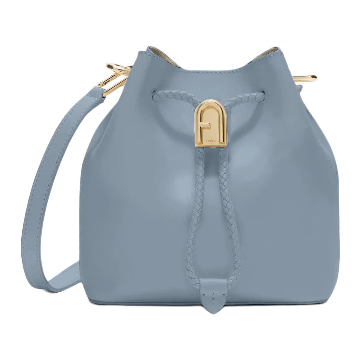 

Furla Кожаная ведерка мини через плечо женская небесно голубая