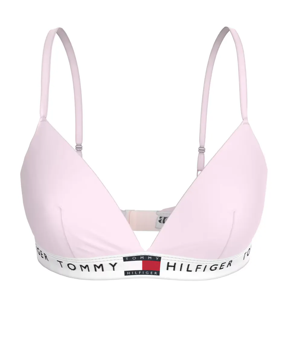 

Бюстгальтер с треугольными чашечками без косточек и надписью Tommy Hilfiger, розовый