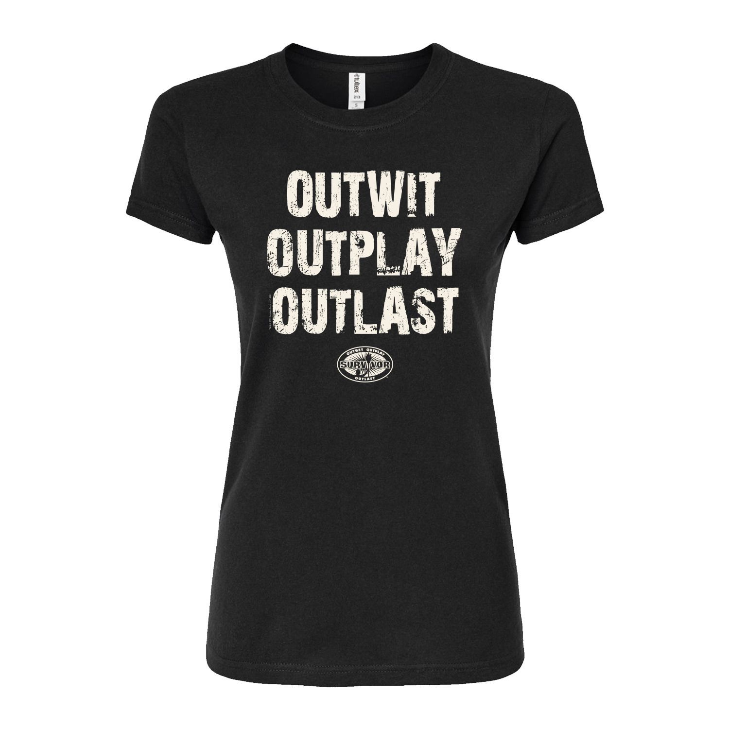 

Футболка с графическим принтом для юниоров Survivor Outwit Outplay Outlast Licensed Character, черный