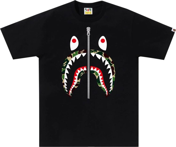 

Футболка BAPE ABC Camo Shark 'Black/Green', черный