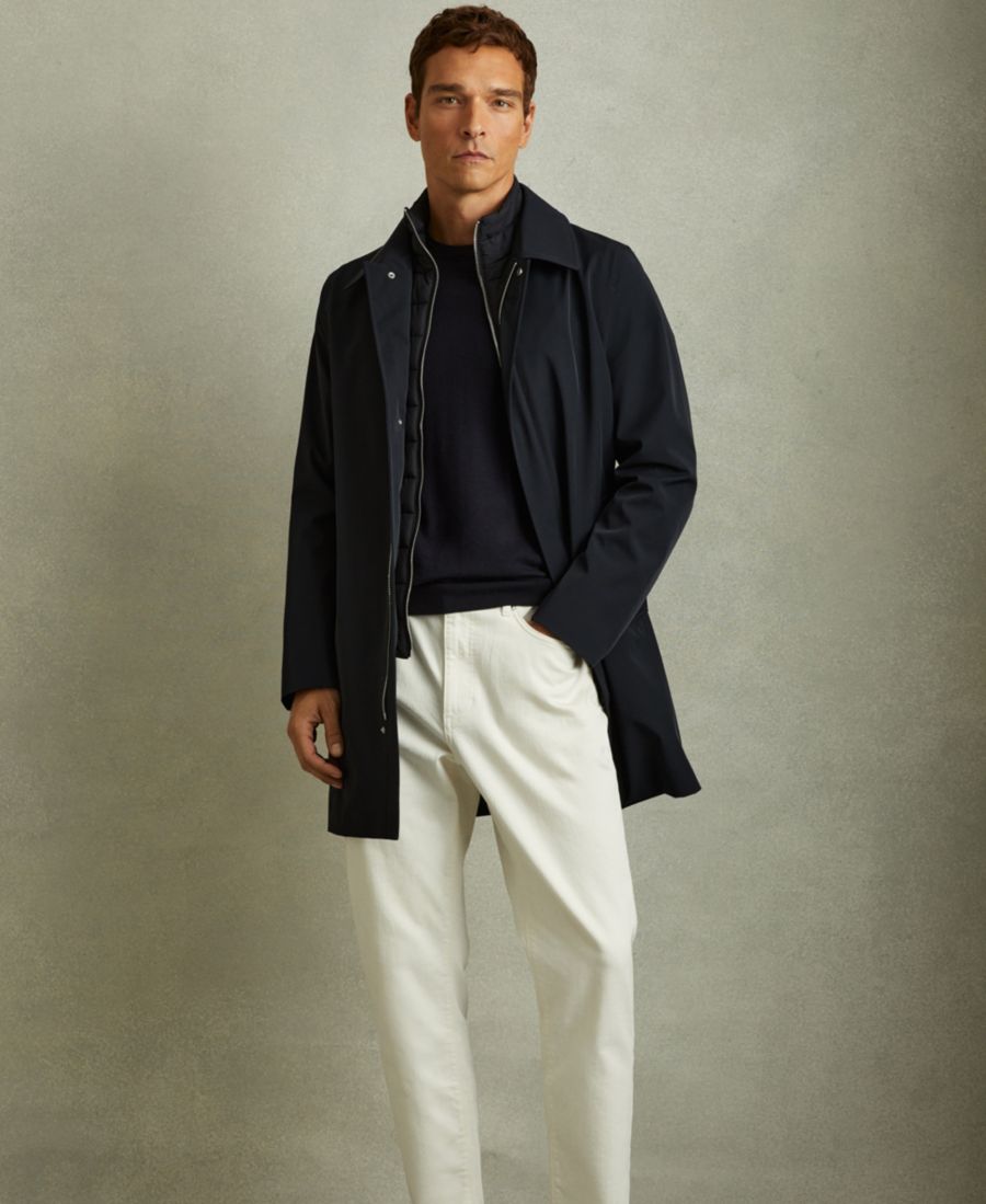 

Мужское гибридное пальто со съемным воротником-стойкой REISS, Navy