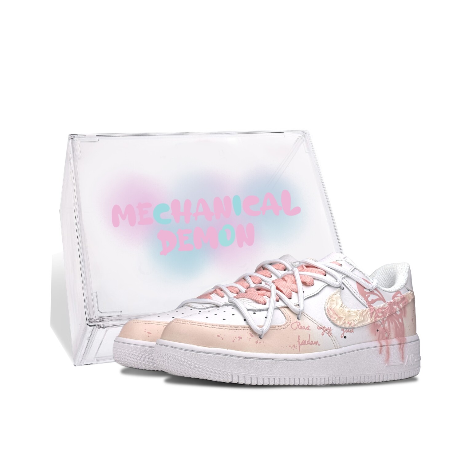 

Кроссовки Nike Air Force 1 Skateboarding Shoes Men Low-top Pink/white, цвет Peach