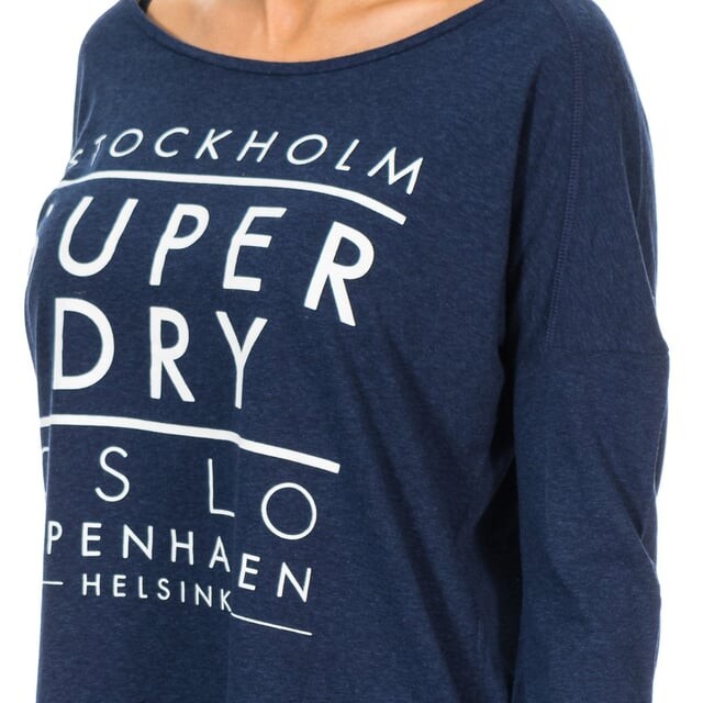 Женский свитер Nordic slouch Crew g60119xns с рукавами 3/4 Superdry, синий — фото 2