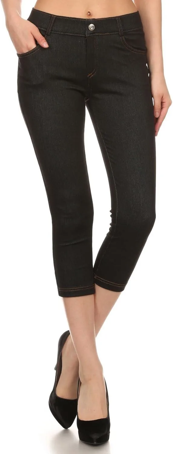 

Женские классические джинсовые капри-леггинсы ICONOFLASH