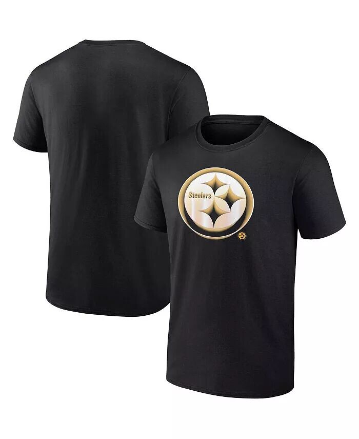 

Мужская черная футболка Pittsburgh Steelers Chrome Dimension Fanatics