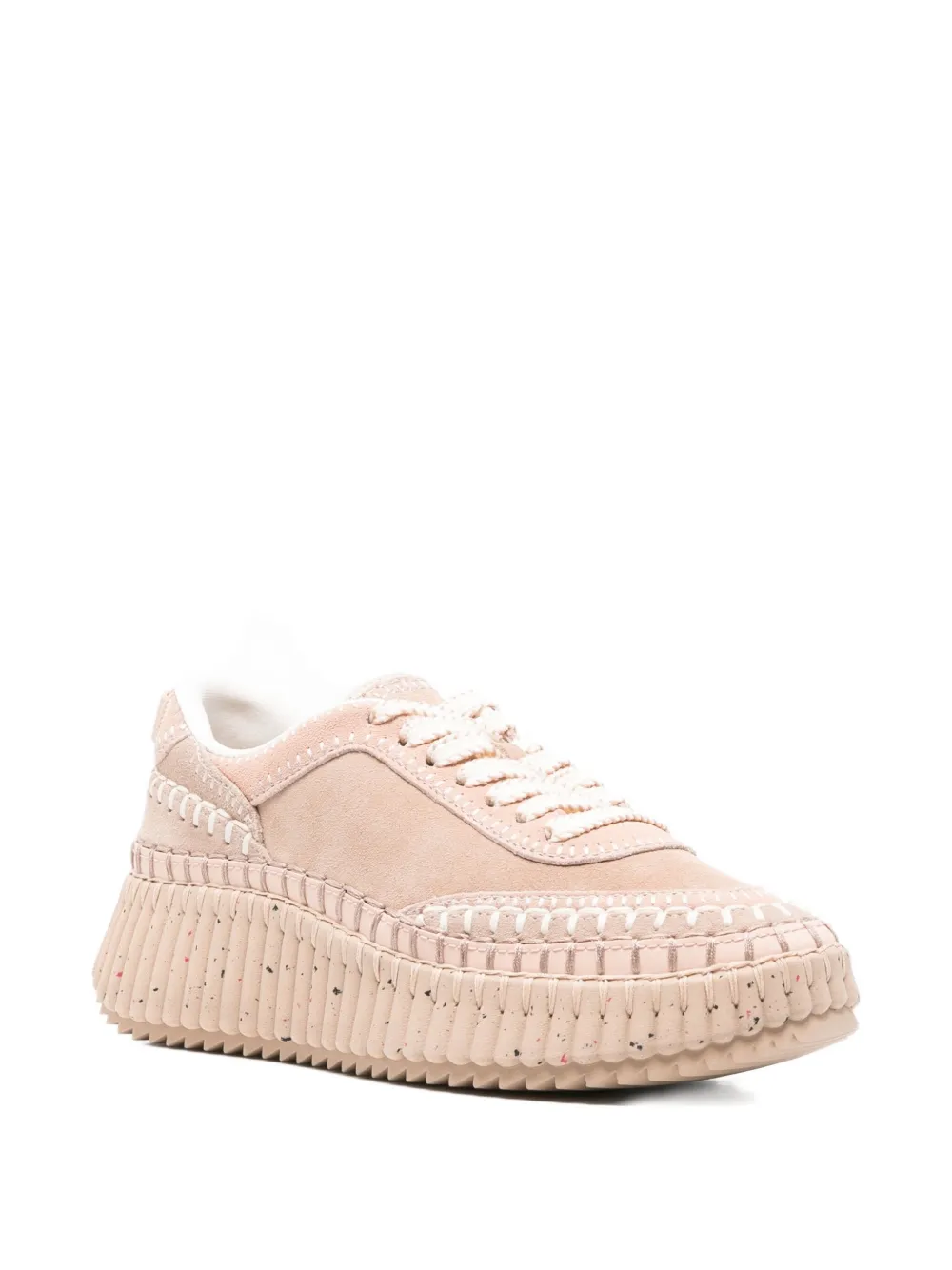 Кроссовки Nama на платформе с фактурной кожаной отделкой CHLOÉ, нейтральный — фото 2