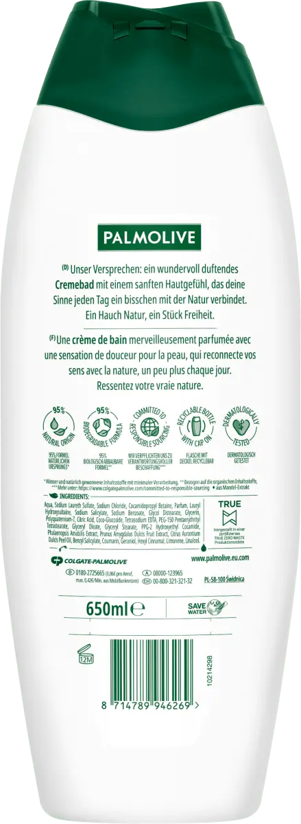Крем для ванны Naturals Wild Orchid  Увлажняющее молочко 650мл Palmolive — фото 4