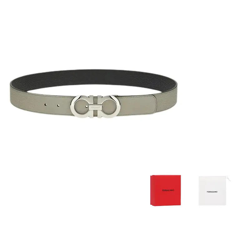 

Ferragamo Кожаный ремень мужской серый 3.5 см, Gray