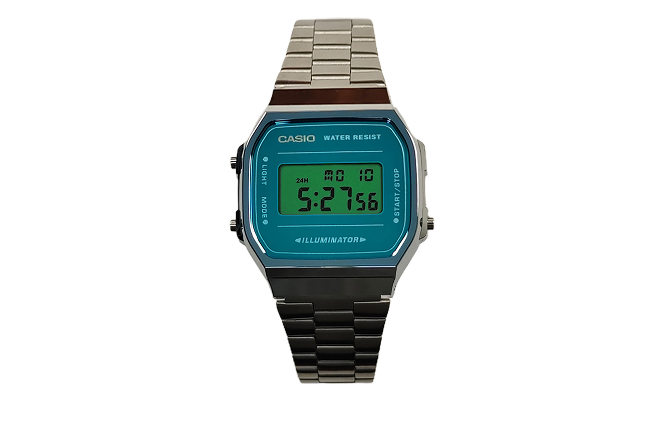 

CASIO Часы Retrofit Series Quartz Movement Stainless Steel Strap Watch Men's Watch Blue Dial, Blue Dial with Green Watch Glass