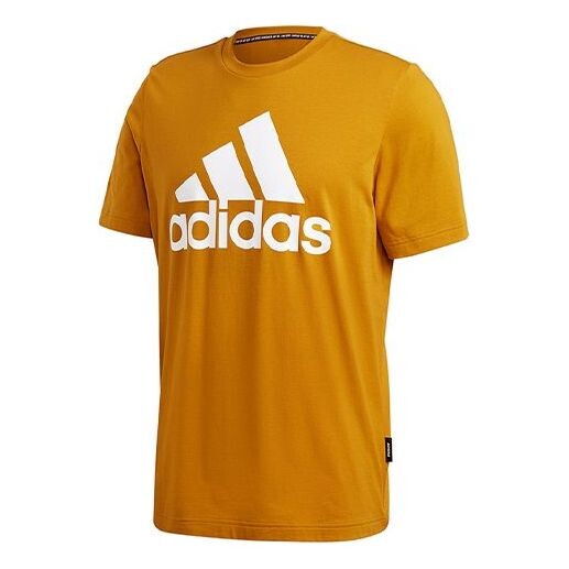 

Футболка mh bos tee letter short-sleeve tee men gold Adidas, золотой