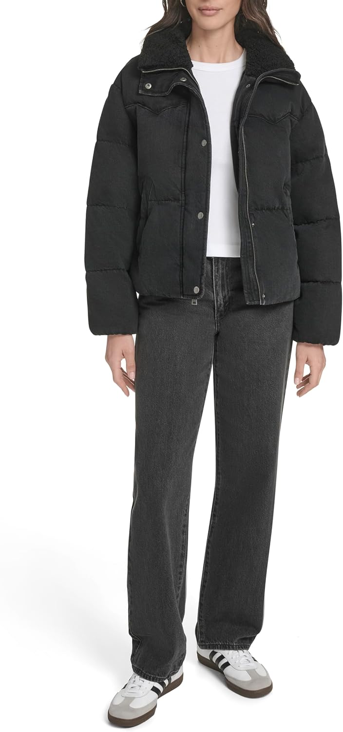 Женская куртка-пуховик Levi's в стиле вестерн, Black Wash Denim — фото 2