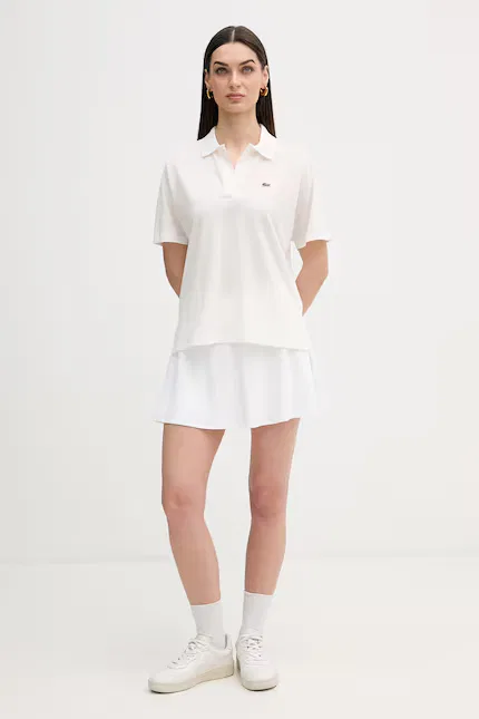 Поло Lacoste из лиоцелла, белое — фото 2
