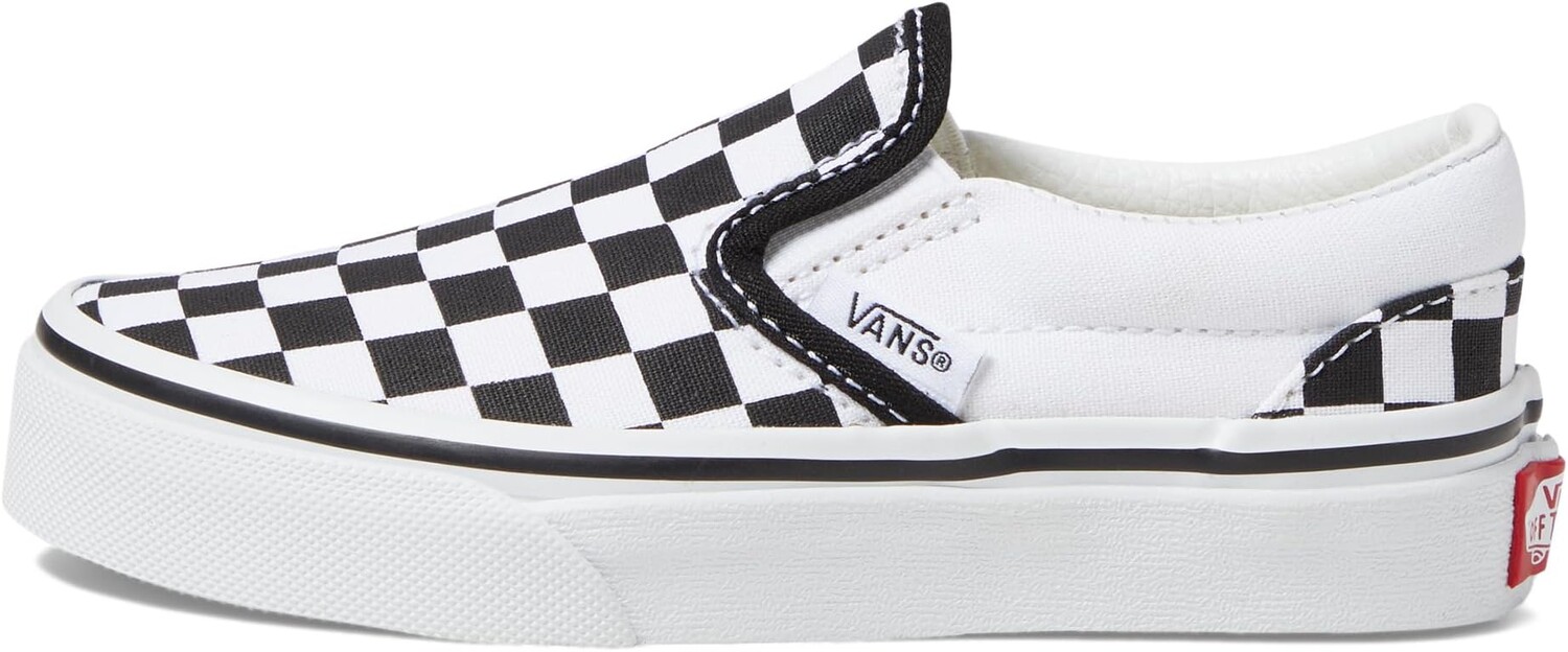 Кроссовки Classic Slip-On Vans, цвет (Checkerboard) Black/True White — фото 4