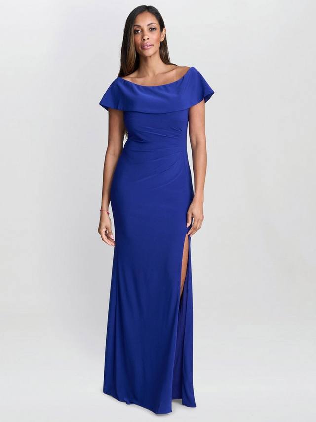 

Платье макси Adina с открытыми плечами Gina Bacconi, Mid Blue