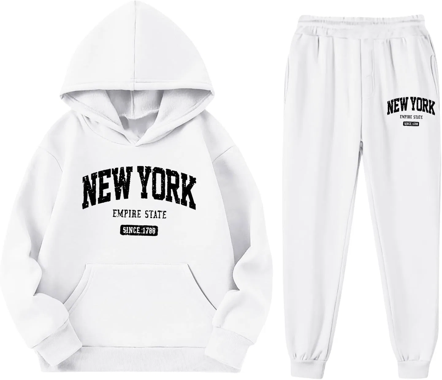 Детский спортивный костюм Oversize из флиса, белый — фото 2