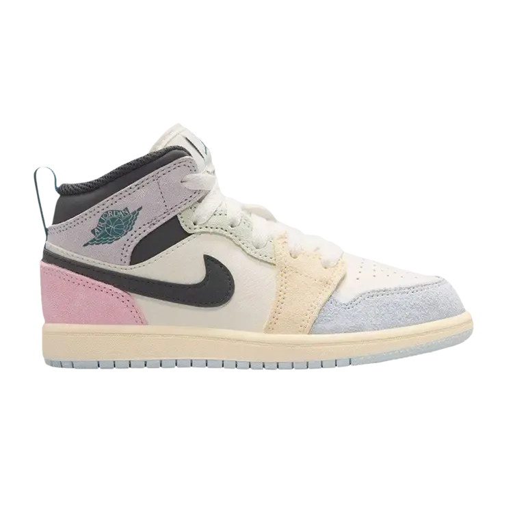 Air Jordan 1 Mid SE PS 'Sail Iced Jade', мультиколор