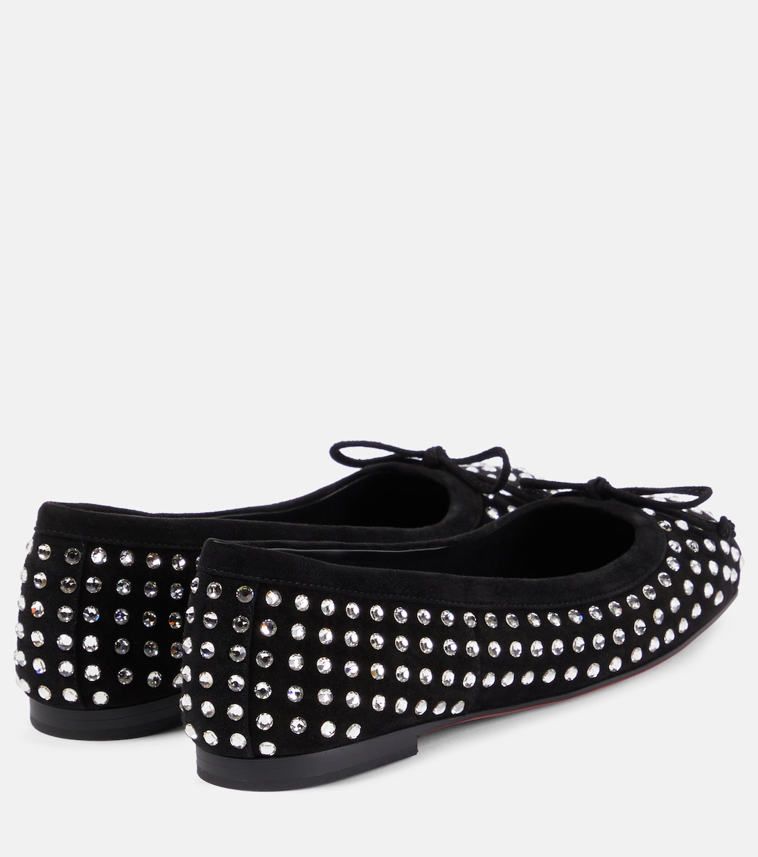 Балетки из замши Mamadrague с декоративными элементами Christian Louboutin, Black/Cristal/Lin Black — фото 3