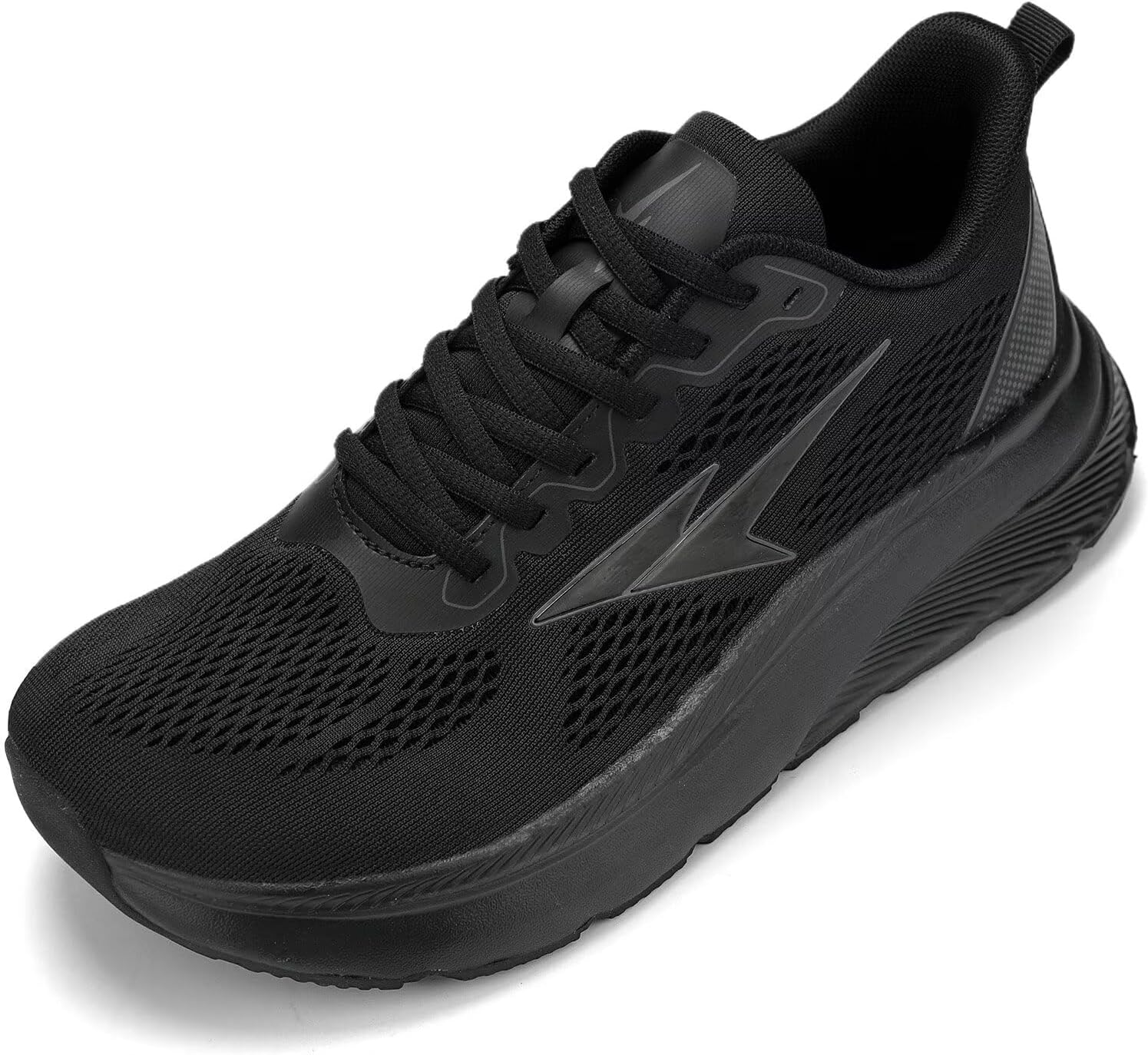 

Мужские широкие кроссовки для ходьбы с мягкой подошвой, противоскользящие, удобные для бега и тенниса, дышащие, для спорта и тренировок в зале Pozvnn, черный